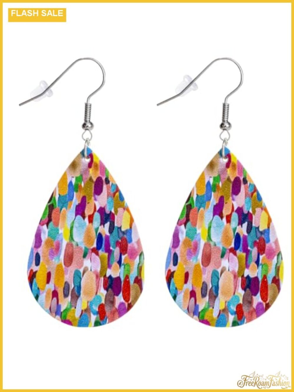 Hand Cut Leather Teardrop Drop Dangle Earrings Hypoallergenic Nickel Free Hook